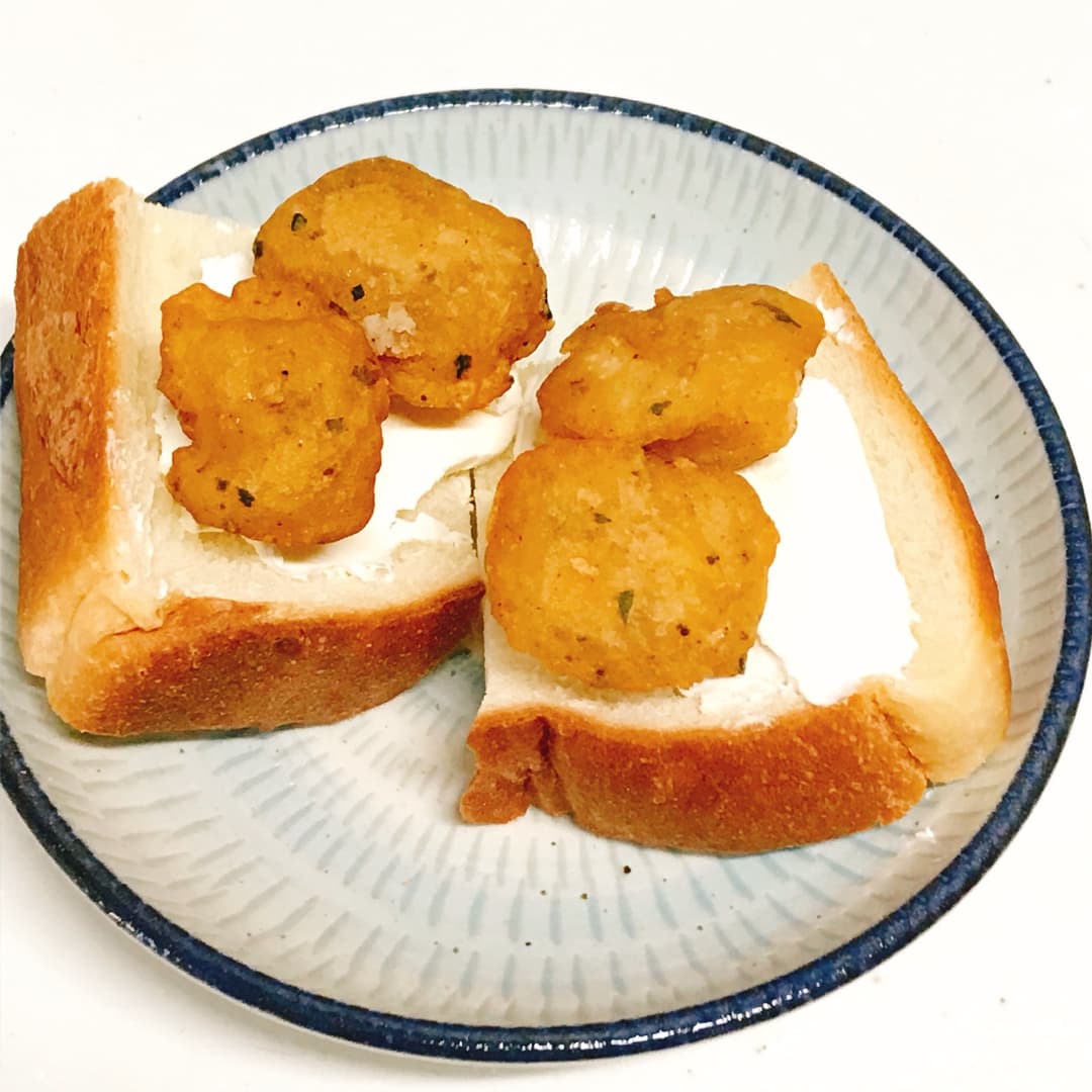 いかからのクリームチーズトーストの完成写真