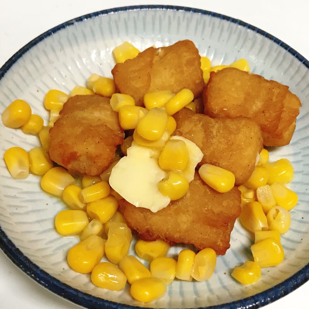 白身魚のバターコーンの完成写真