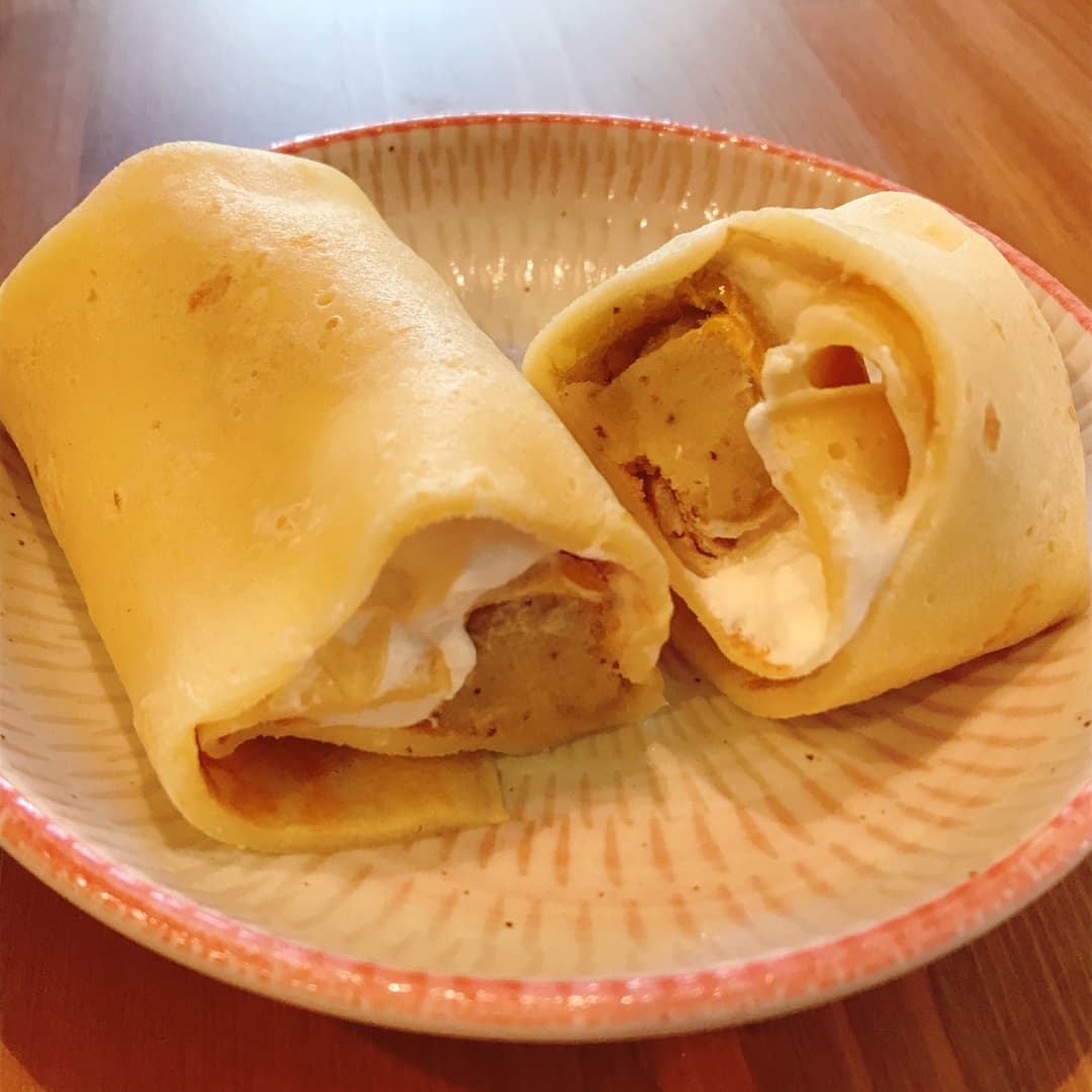 スイートポテトのホイップクレープの完成写真