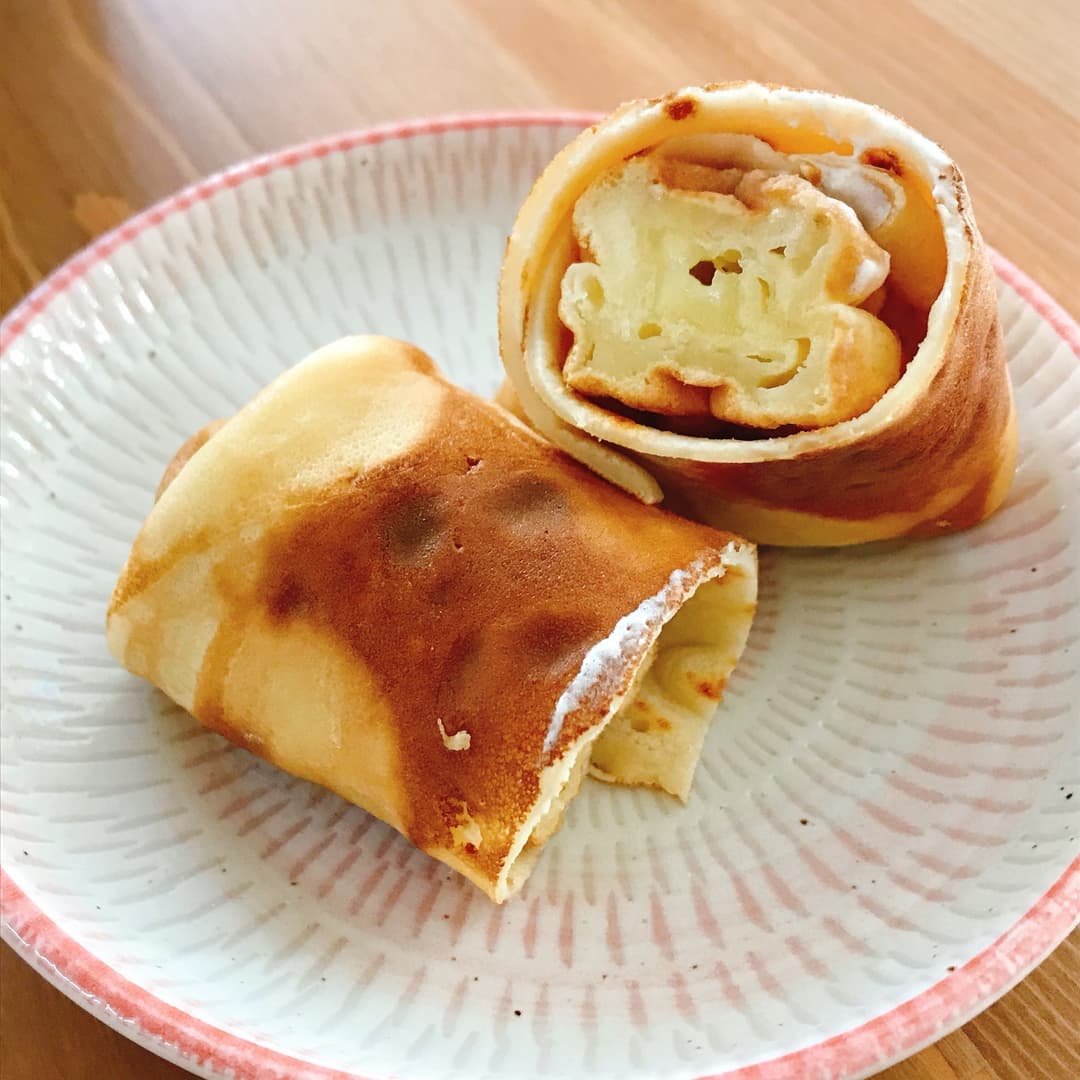 チーズワッフルのクレープの完成写真