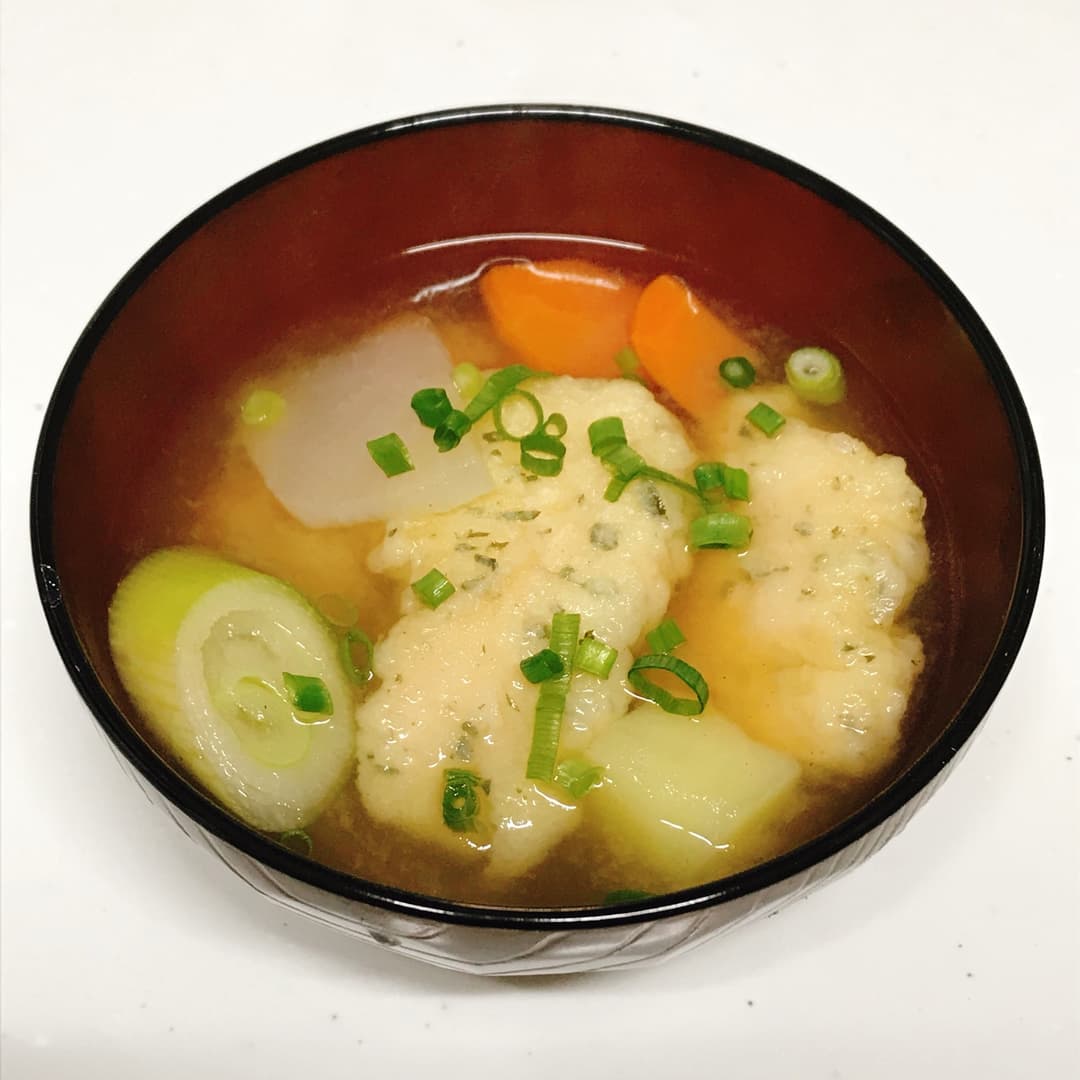 レンジで作るささみ天味噌汁の完成写真