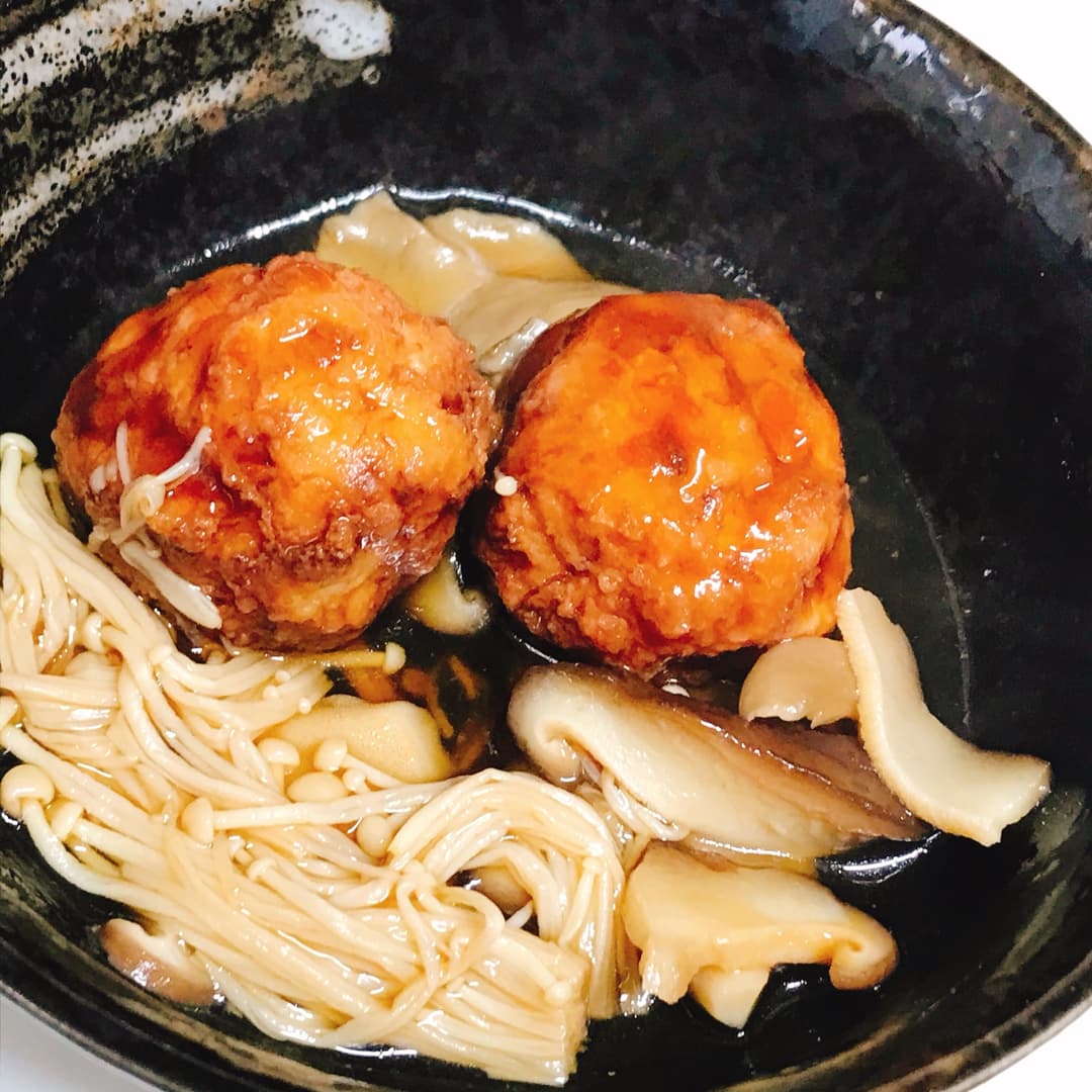 レンジで作る肉団子ときのこのさっぱり煮の完成写真