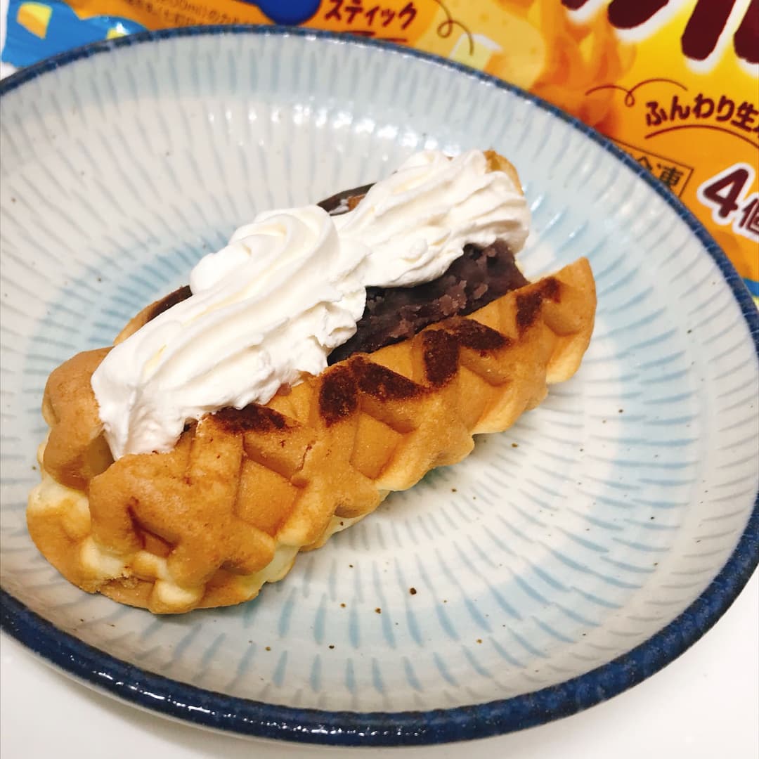 あずきホイップチーズワッフルの完成写真