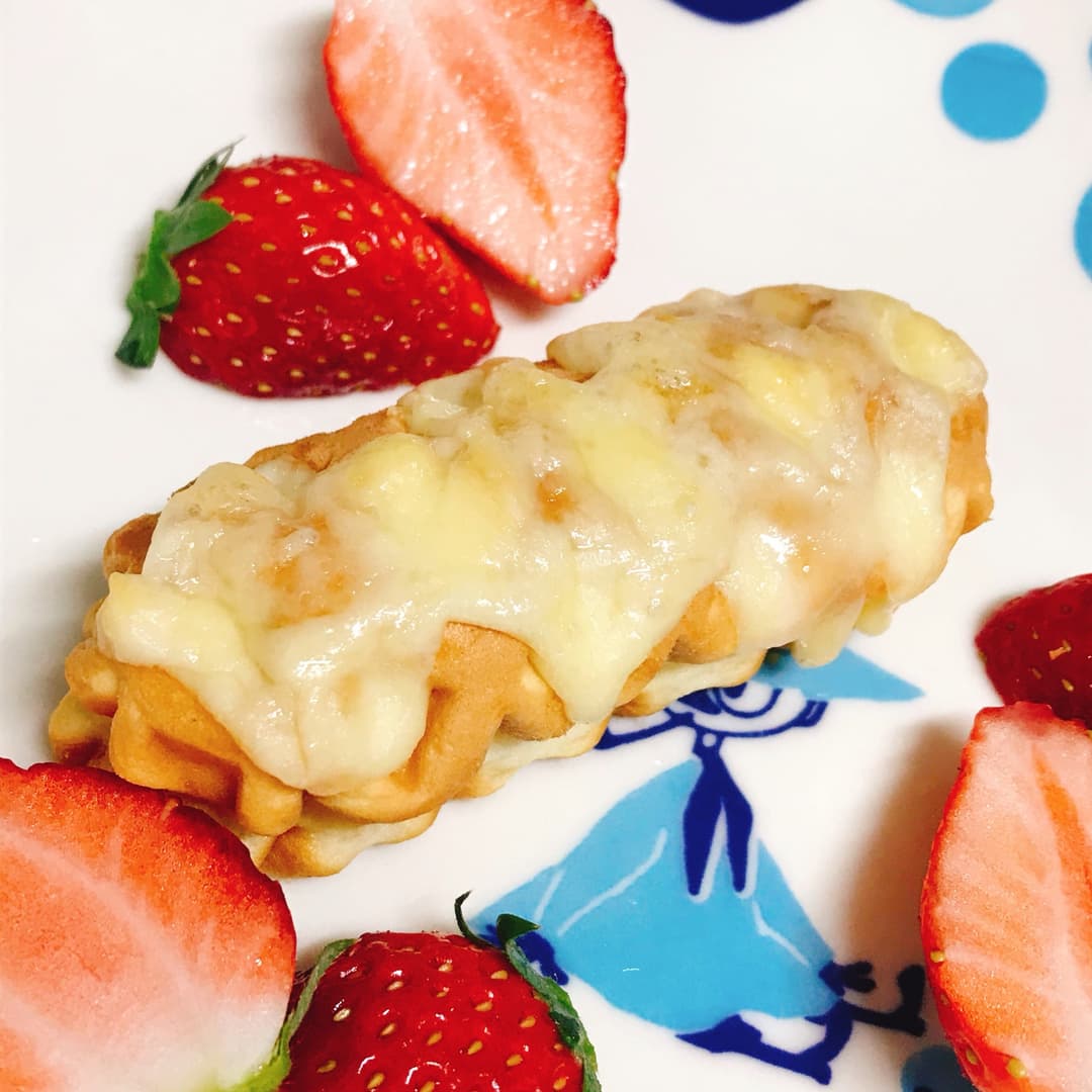 チーズワッフルのチーズ焼きの完成写真