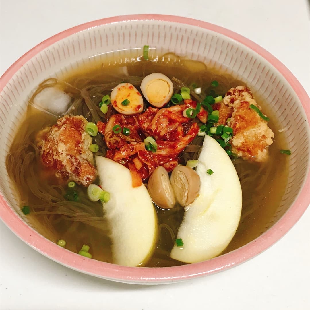 若鶏タツタの水冷麺の完成写真