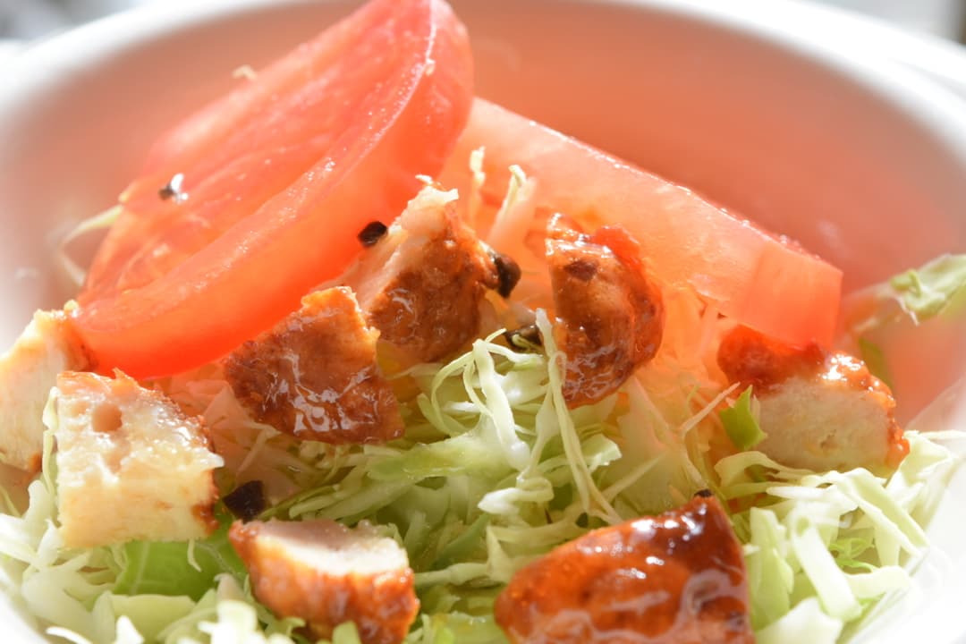 甘酢肉団子のかんたんサラダの完成写真