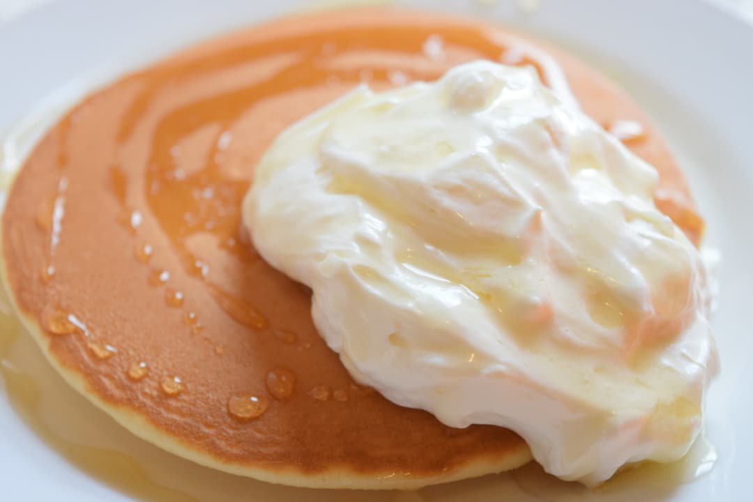 クリームチーズホイップのホットケーキの完成写真