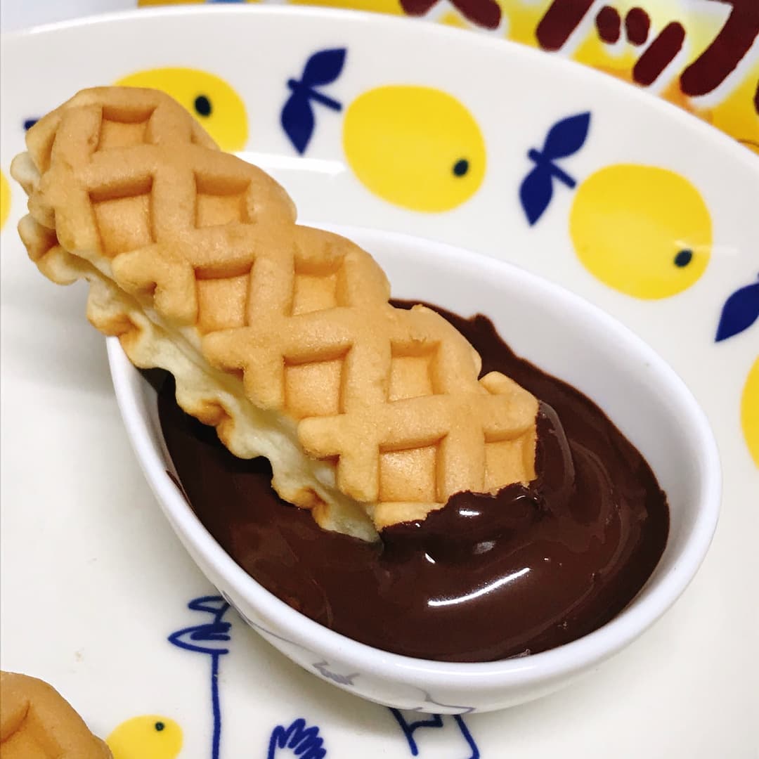 チョコディップチーズワッフルの完成写真