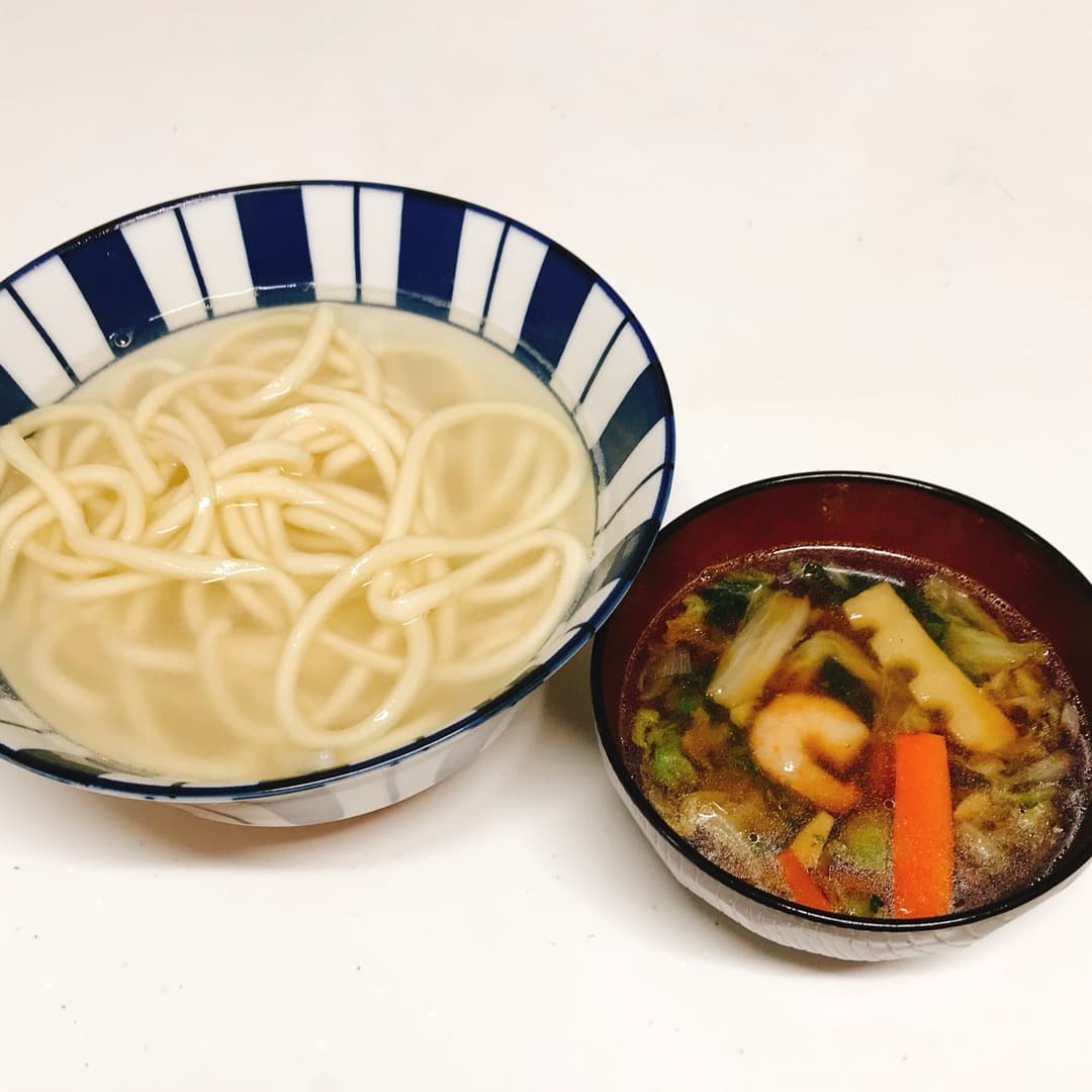 中華あんの釜揚げうどんの完成写真