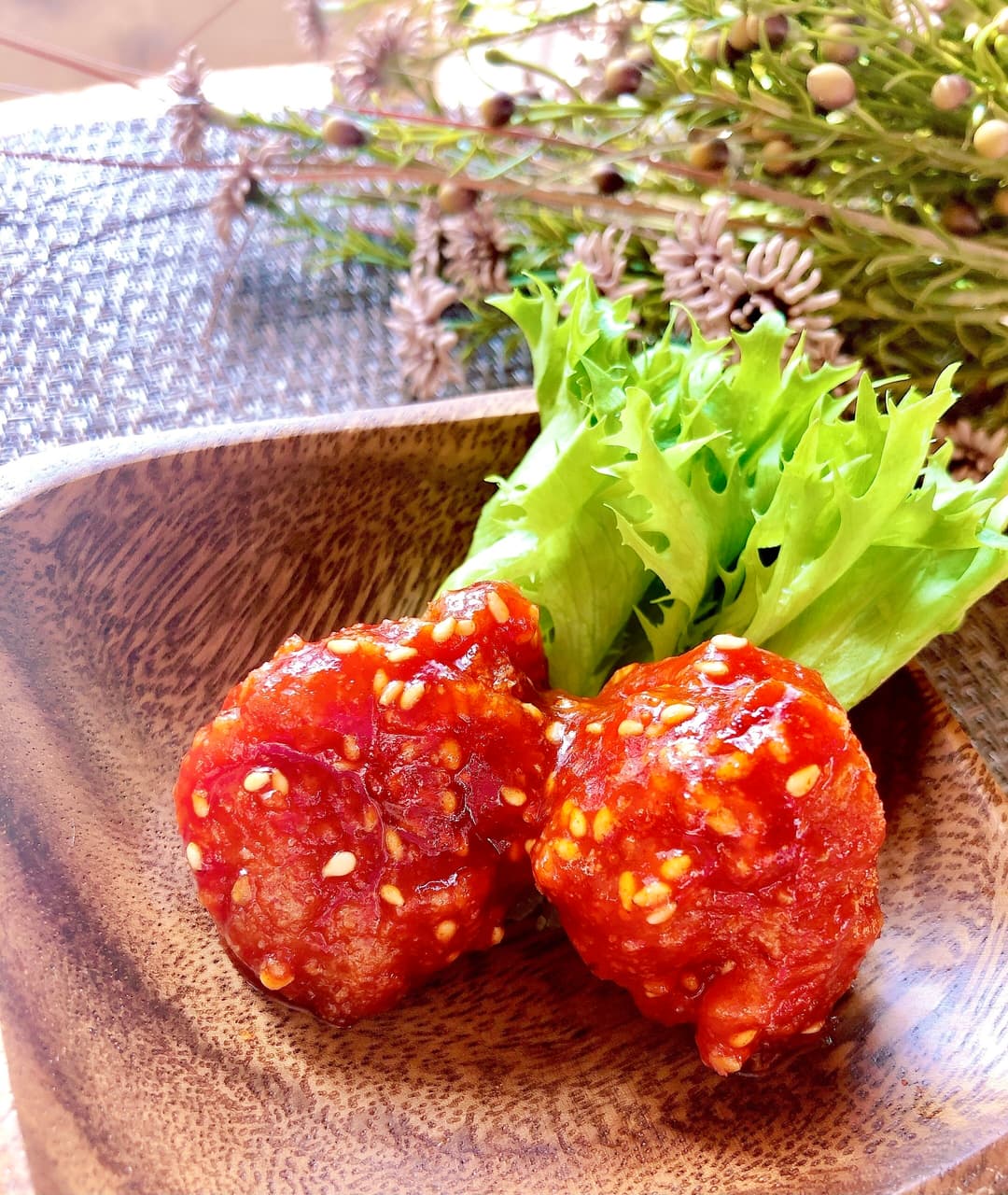 ヤンニョムチキンの完成写真