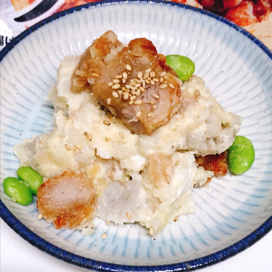 若鶏タツタとさといものポテトサラダの完成写真