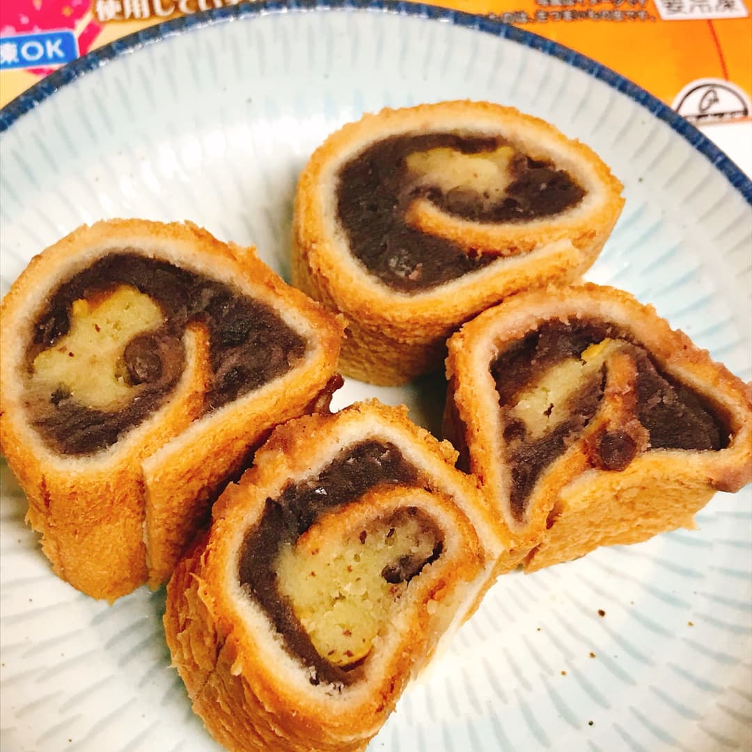 パン耳とスイートポテトのあん巻きの完成写真