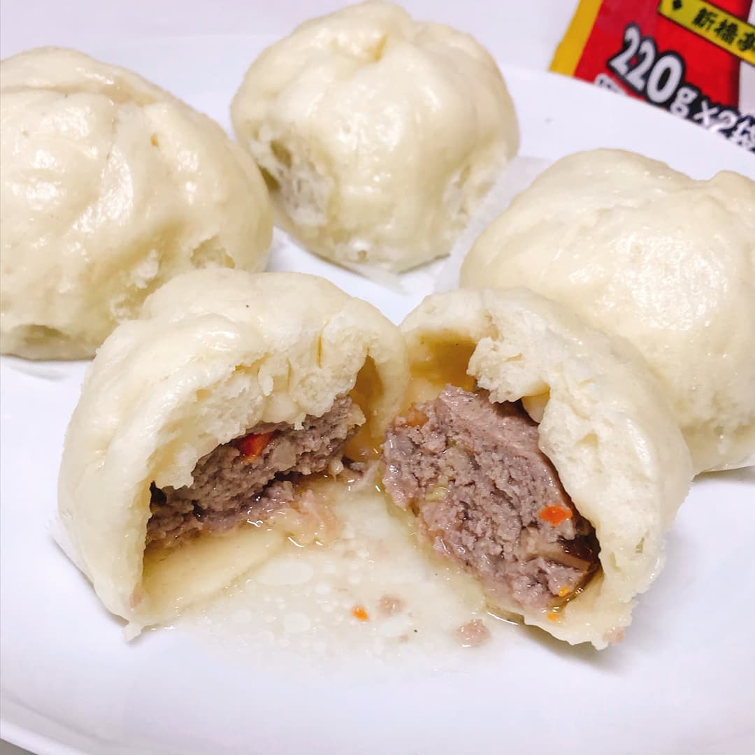 中華丼の肉まんの完成写真
