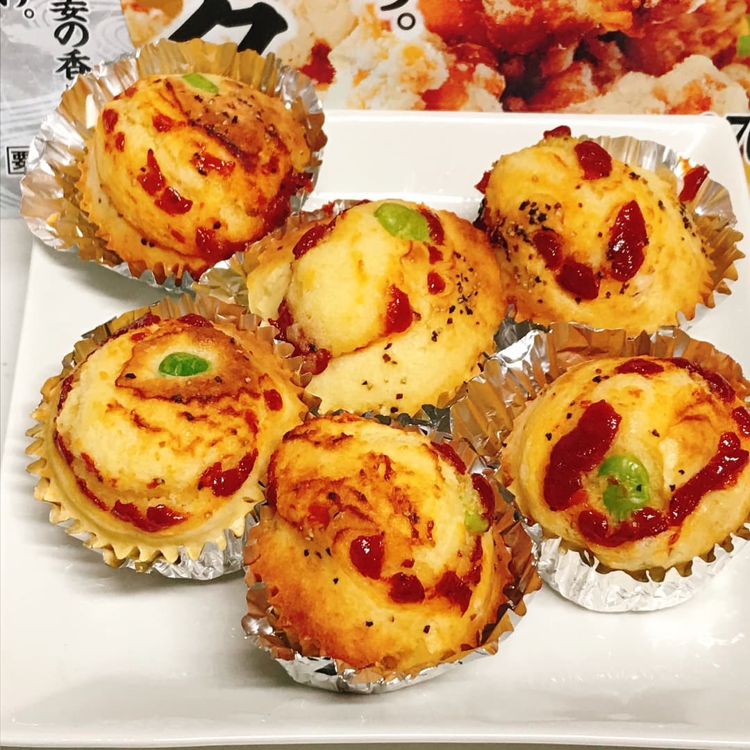 オーブントースターで作る若鶏タツタのケークサレの完成写真