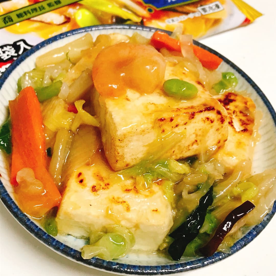 豆腐ステーキ中華あんかけの完成写真