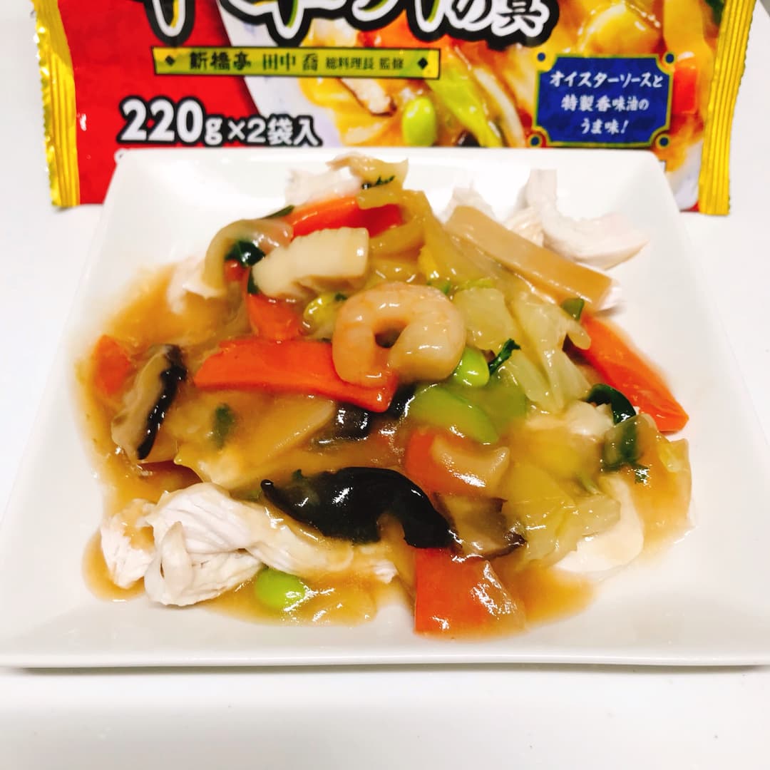 茹でどり中華あんかけの完成写真