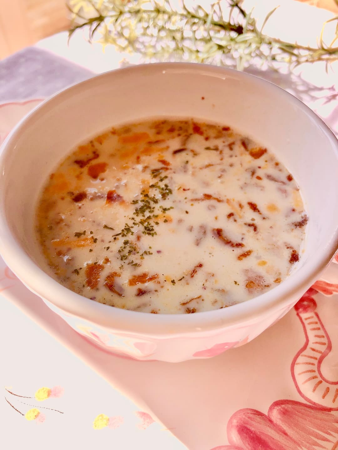 スイートポテトの豆乳スープの完成写真