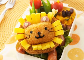 ライオンくんのフィッシュバーガー弁当の完成写真