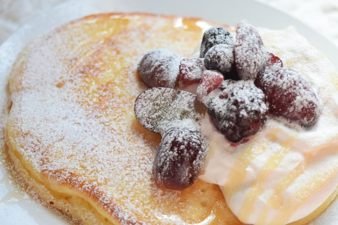 種なしぶどうのクリームパンケーキの完成写真