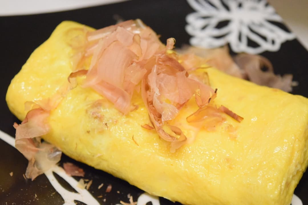 から揚げとチーズの卵焼きの完成写真