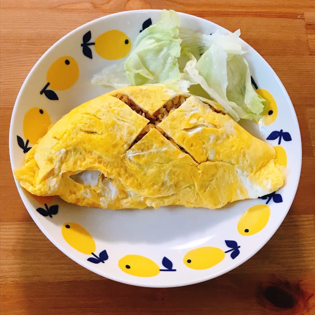 あおり炒めのオム炒飯の完成写真
