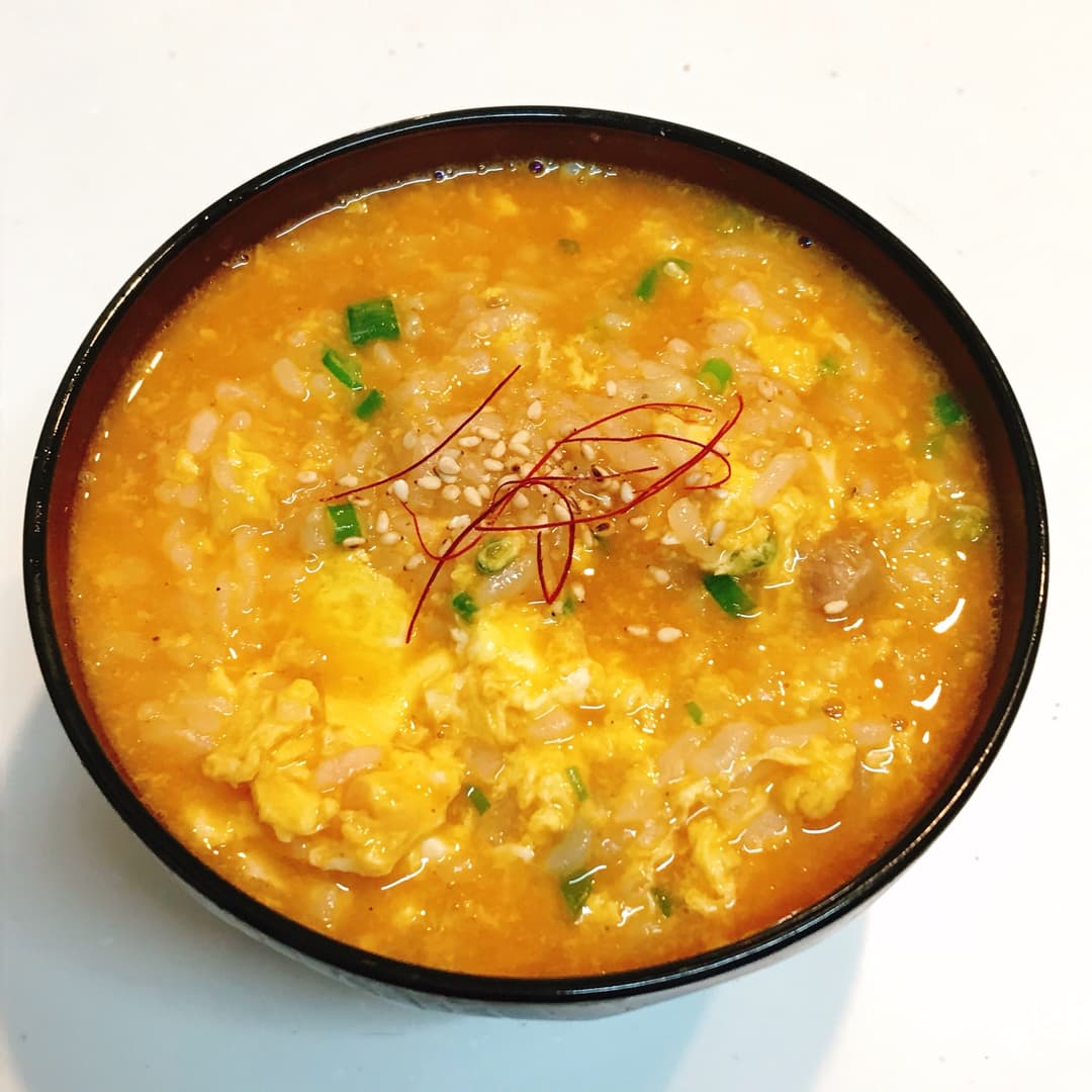 焼豚炒飯のラーメン雑炊の完成写真