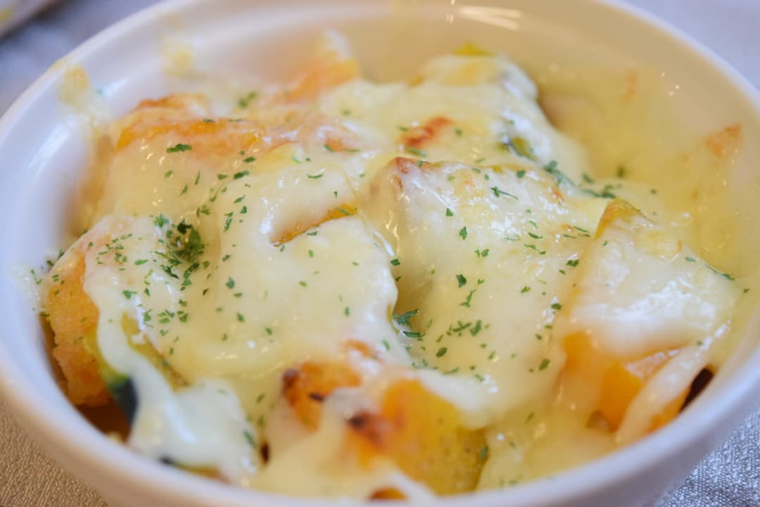コーンクリームコロッケとかぼちゃのチーズ焼きの完成写真