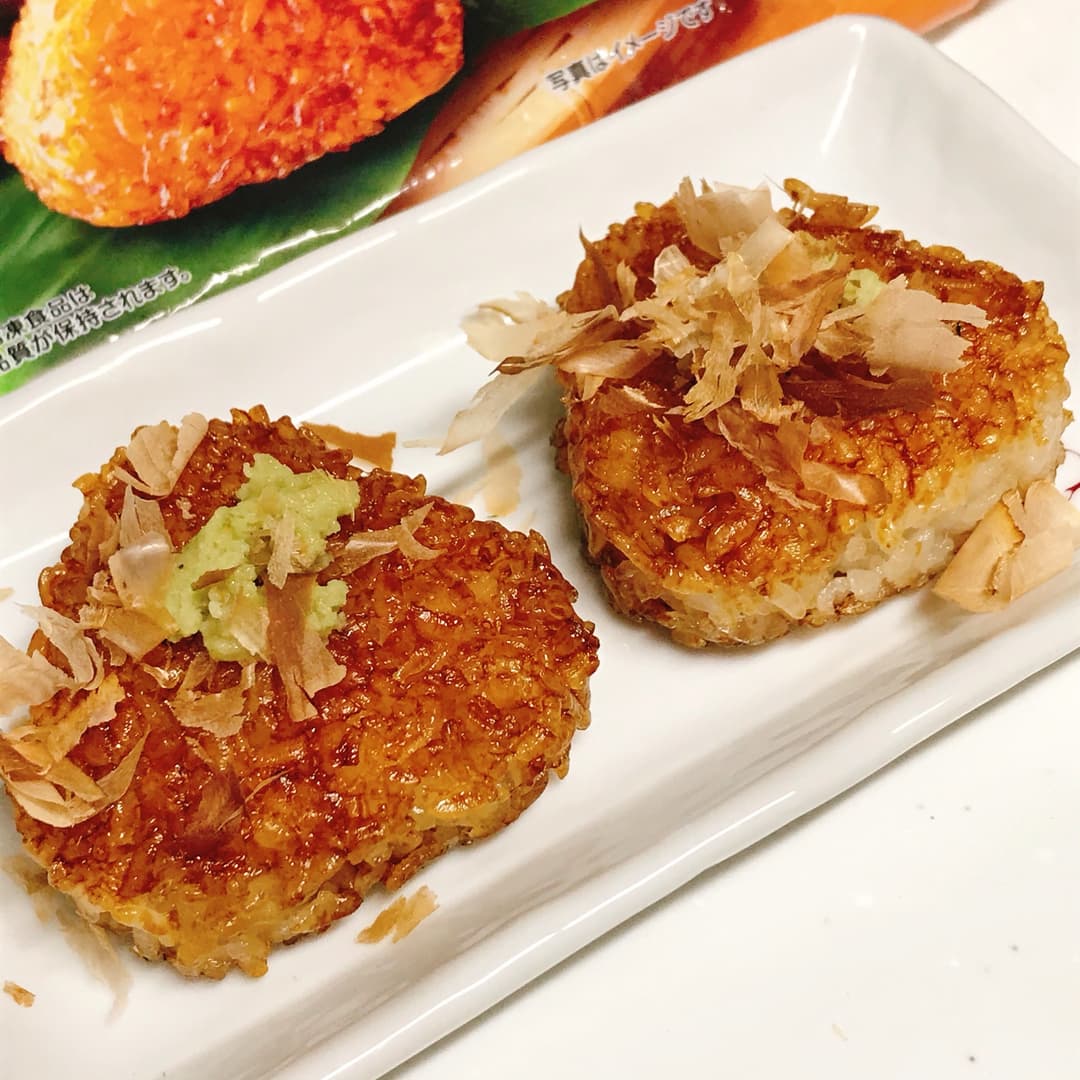 かつおぶしとわさびの焼おにぎりの完成写真