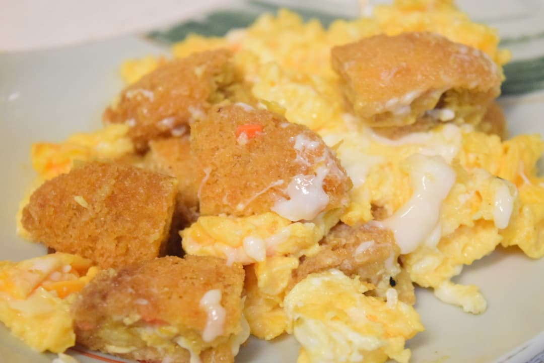 カレーコロッケのたまご炒めの完成写真