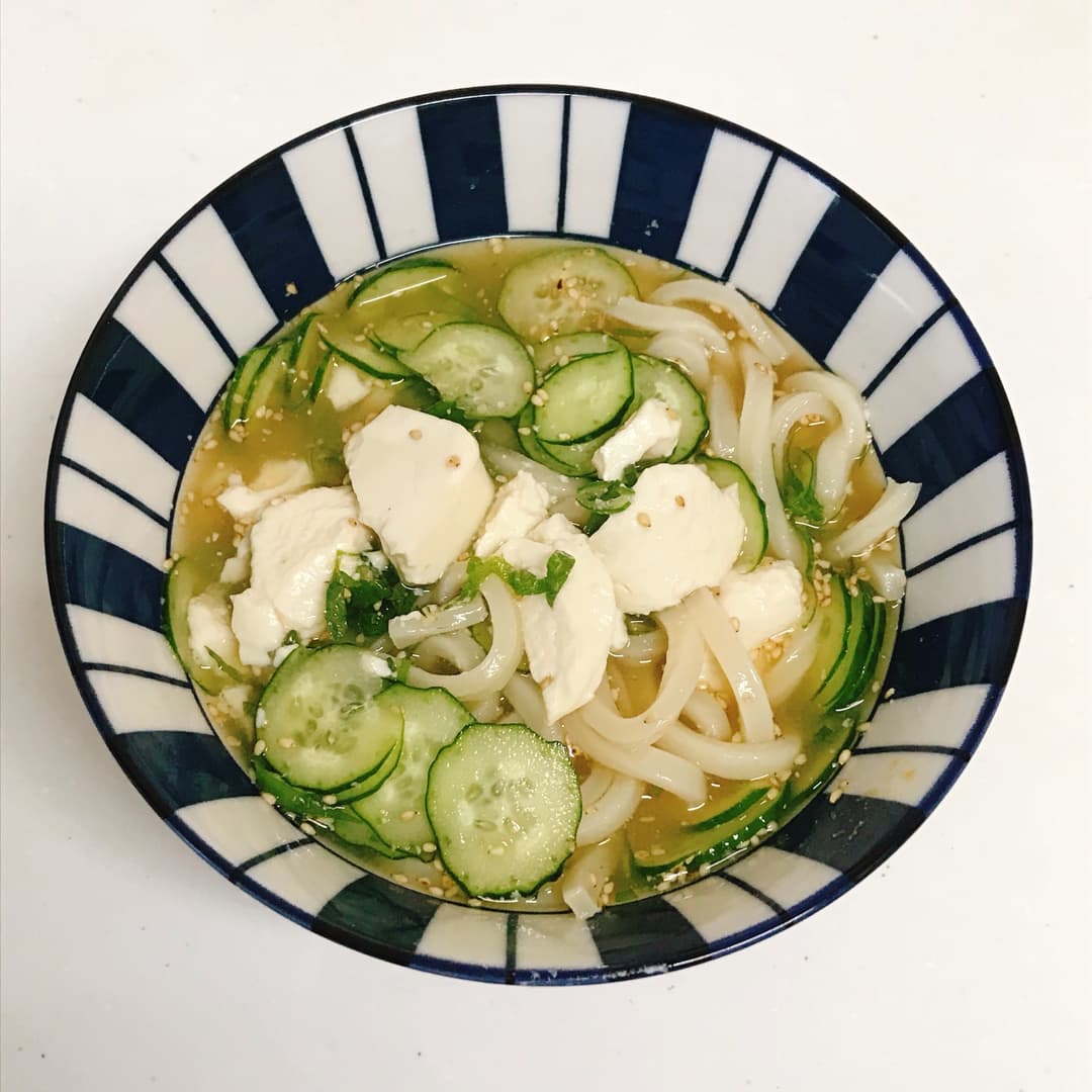 いりこだしの冷汁うどんの完成写真