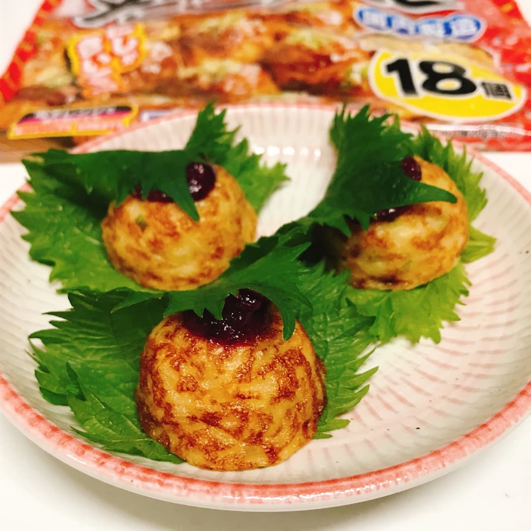 たこ焼き梅しそ巻きの完成写真
