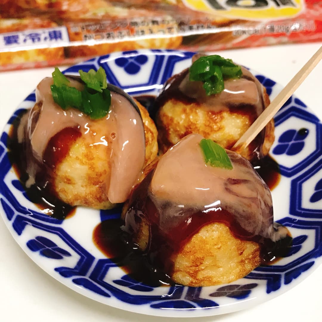 たこ焼きイカの塩辛のせの完成写真