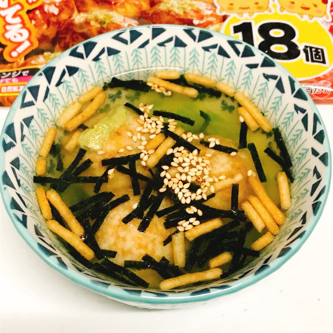 たこ焼きわさび茶漬けの完成写真
