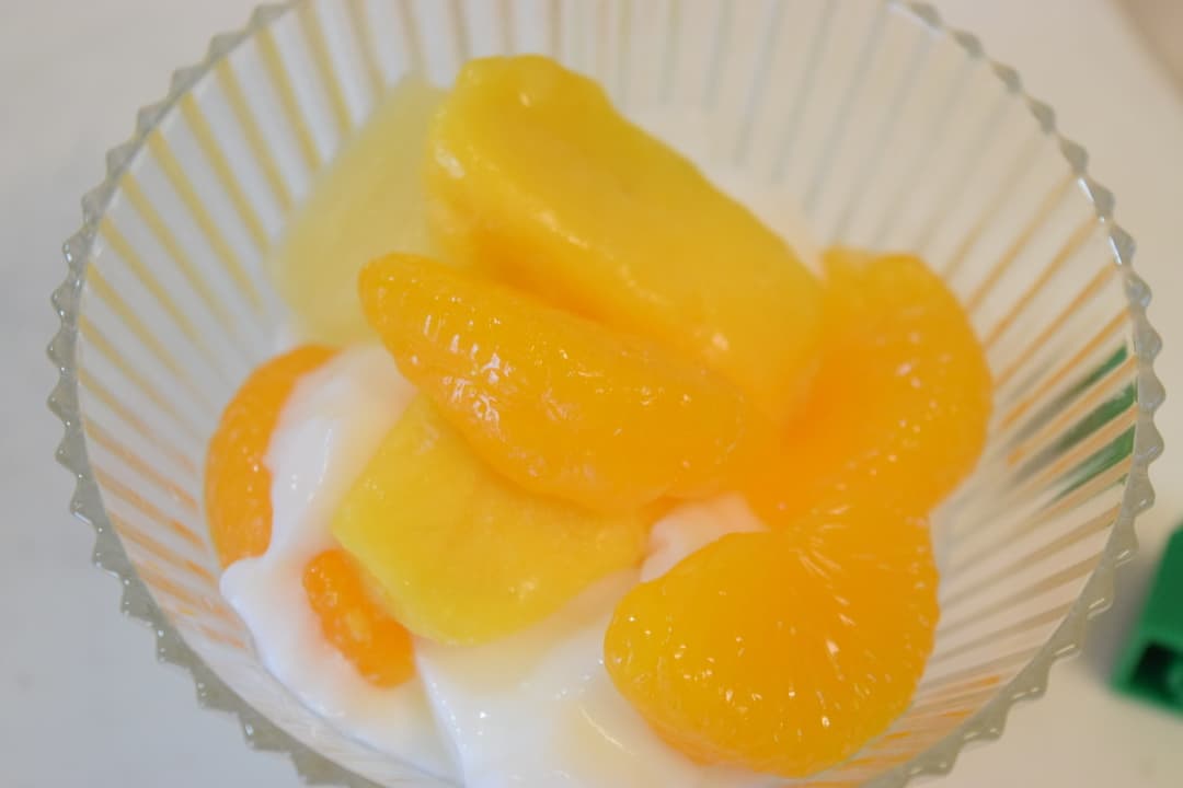 アップルマンゴーの杏仁豆腐の完成写真