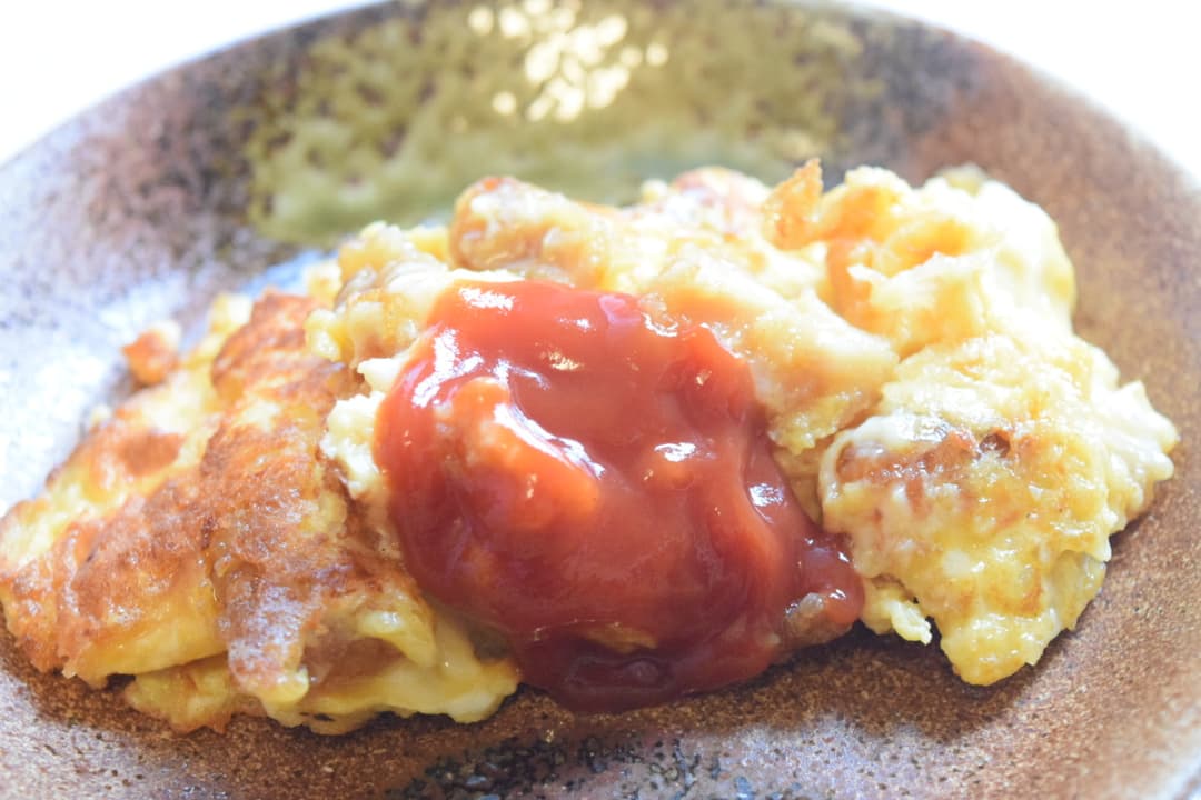 唐揚げのチーズオムレツの完成写真