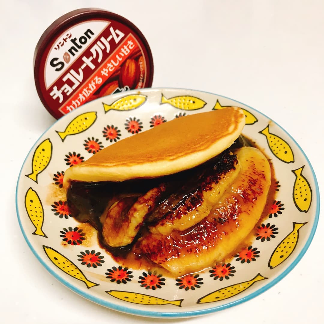 ホットケーキチョコバナナの完成写真