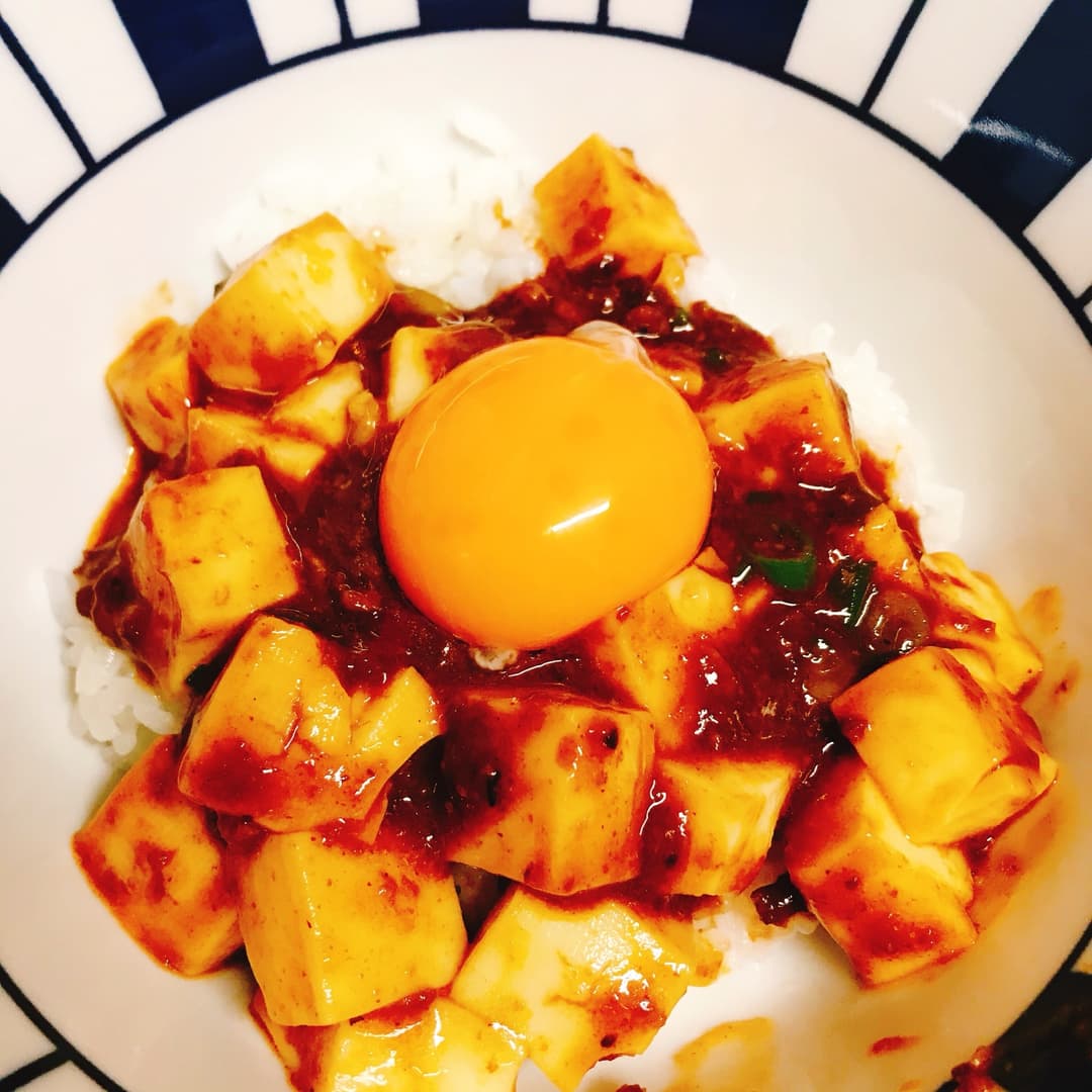 辣椒麻婆豆腐丼の完成写真