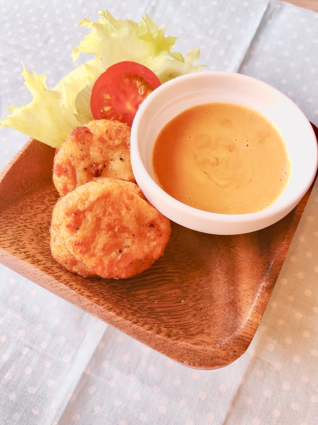 チキチキポテトのハニーマスタードソース添えの完成写真