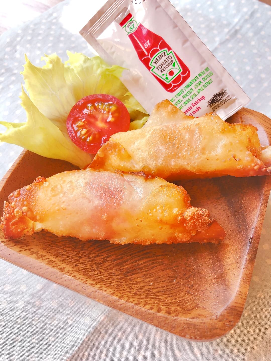 ベーコンポテトのワンタン揚げの完成写真