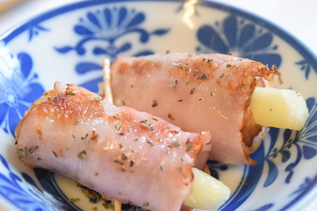 肉巻きポテトのベーコン巻きの完成写真