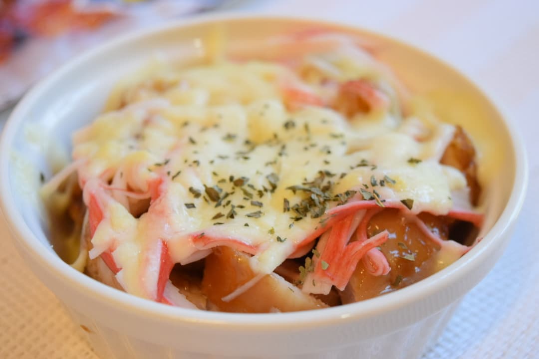 からあげのカニカマチーズ焼きの完成写真
