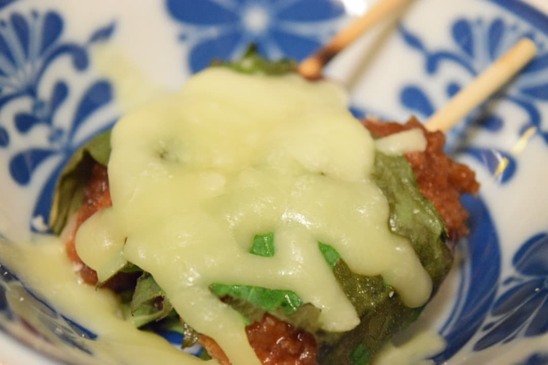 ソース串かつの大葉チーズ焼きの完成写真