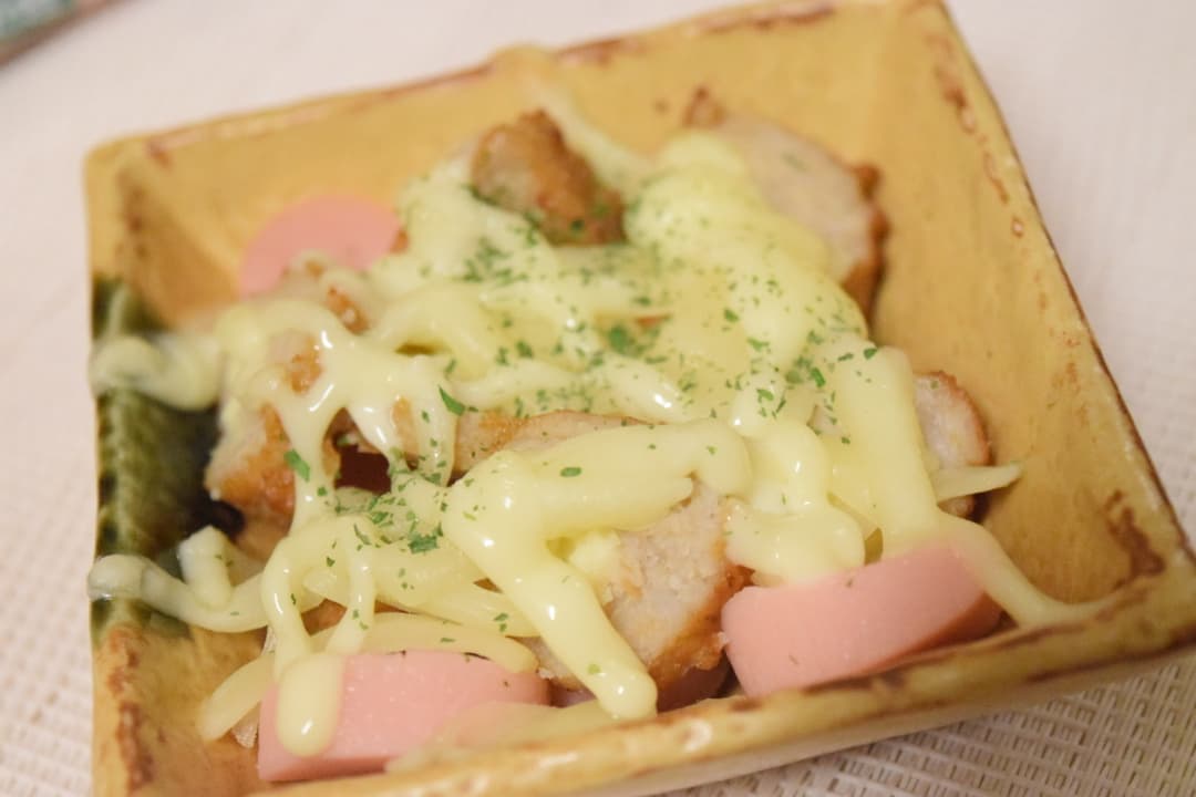 魚肉ソーセージのチーズマヨ焼きの完成写真