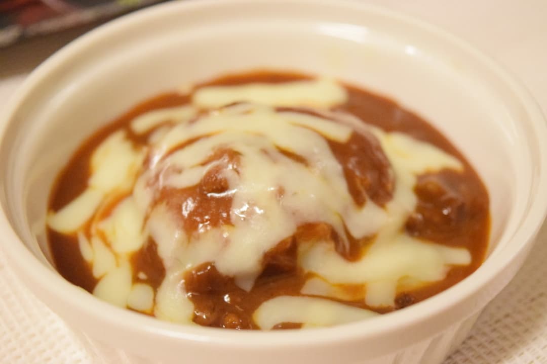 メンチカツのハヤシ焼きの完成写真