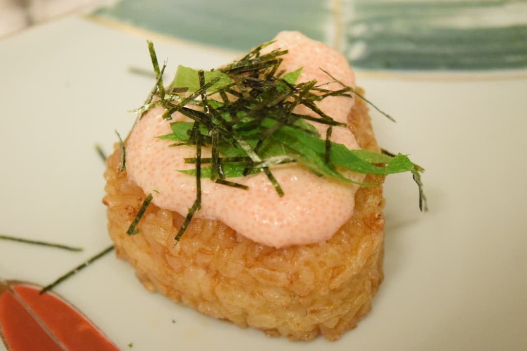 明太マヨ大葉の焼きおにぎりの完成写真