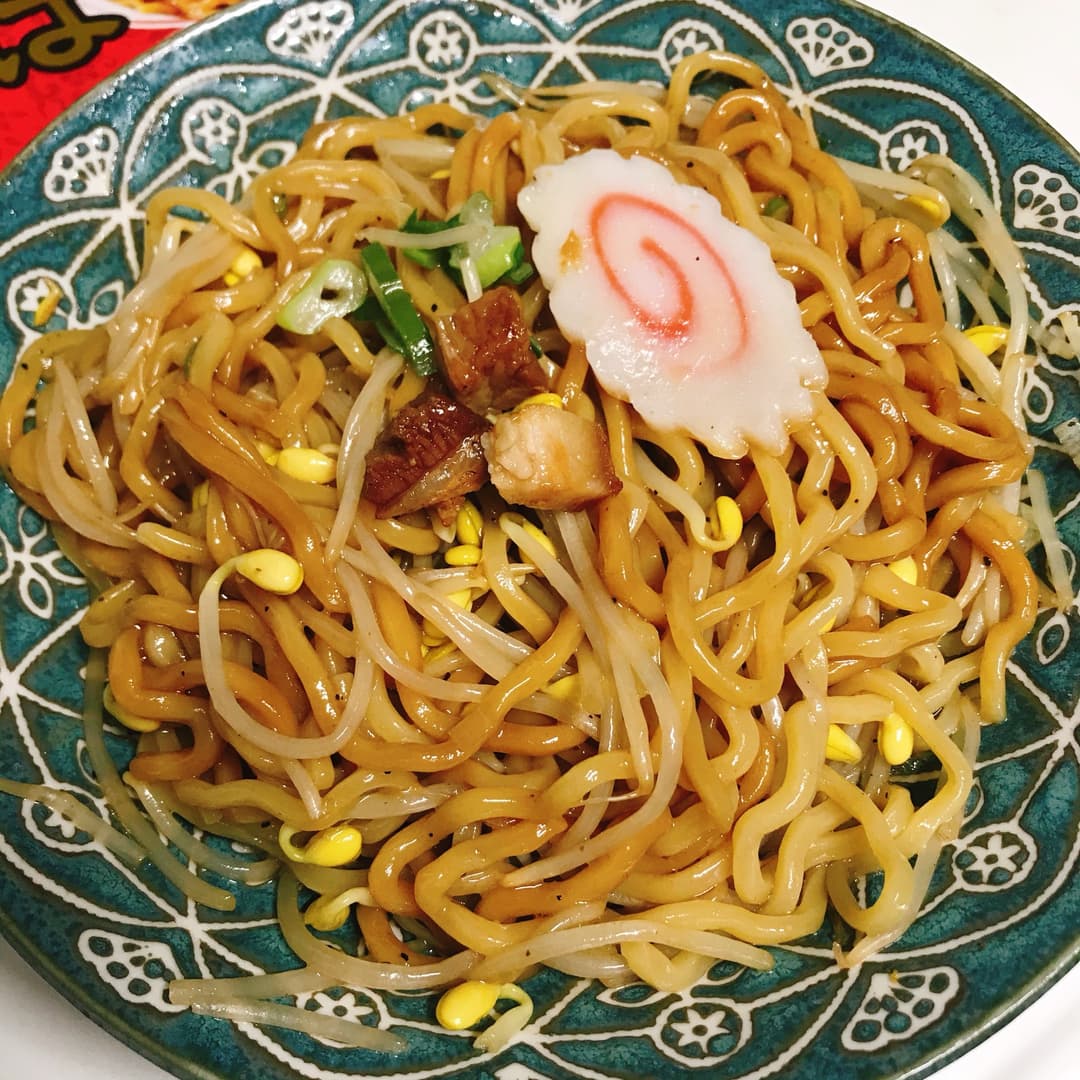 豆もやし油そばの完成写真
