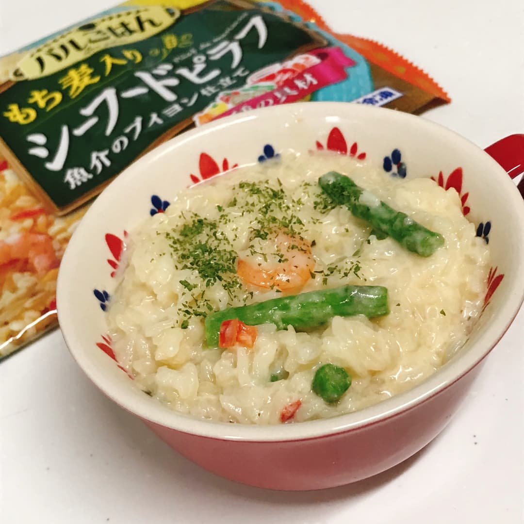 シーフード豆乳リゾットの完成写真