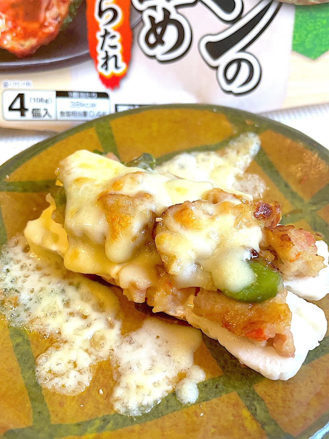 竹輪のピーマンの肉詰めのせの完成写真