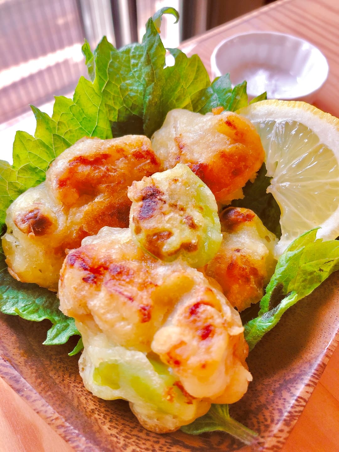 蓮根とそら豆のかき揚げの完成写真