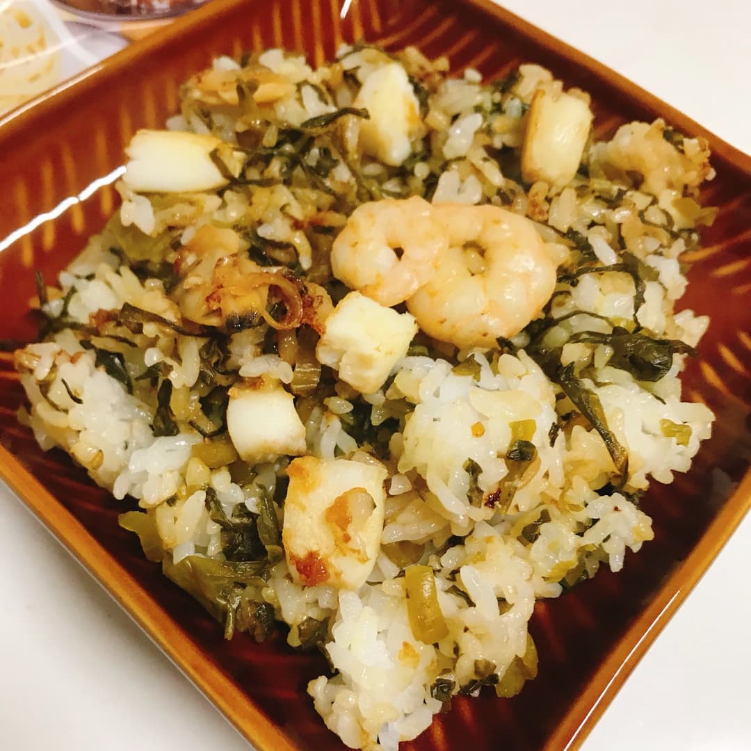 シーフード高菜炒飯の完成写真